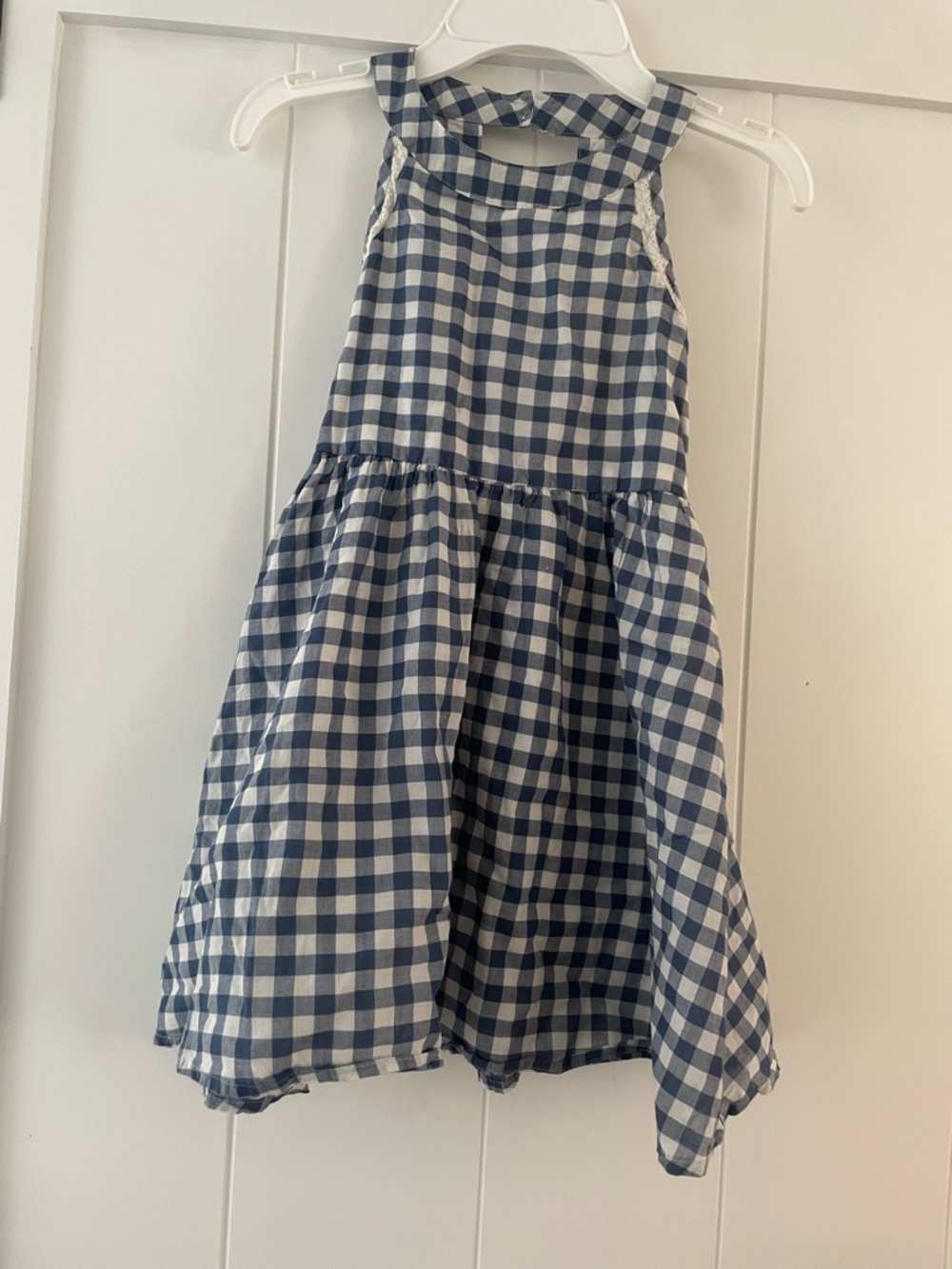 jumping beans Navy and White Gingham Halter Dress
